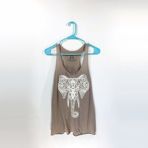 Bear Dance Tank Top with Embroidered Elephant